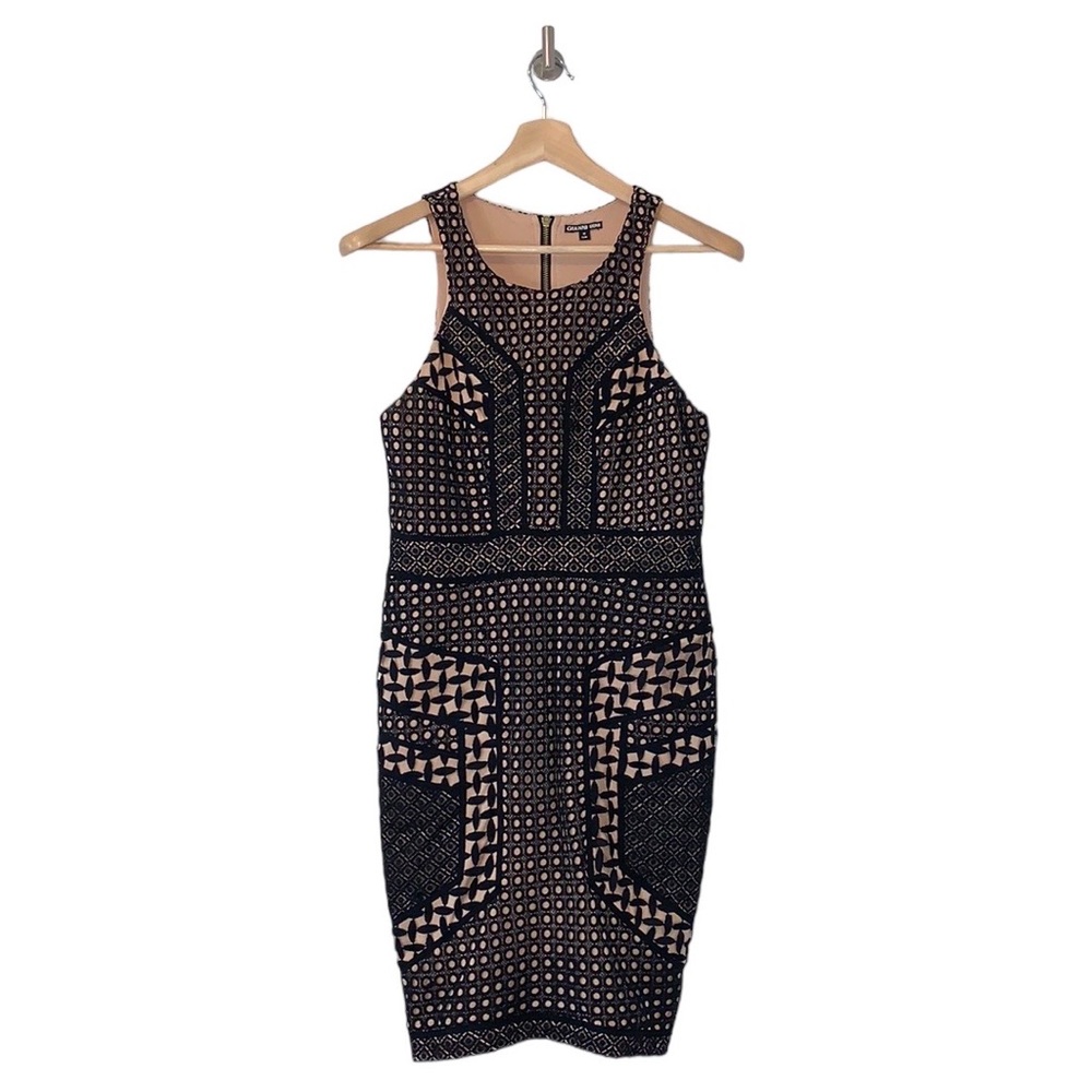 Gianni Bini Black and Nude Lace Dress Size Medium M